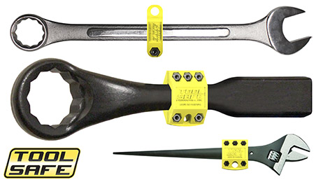 ToolSafe® Press Blocks and Clamps on tools, bars, and wrenches.
